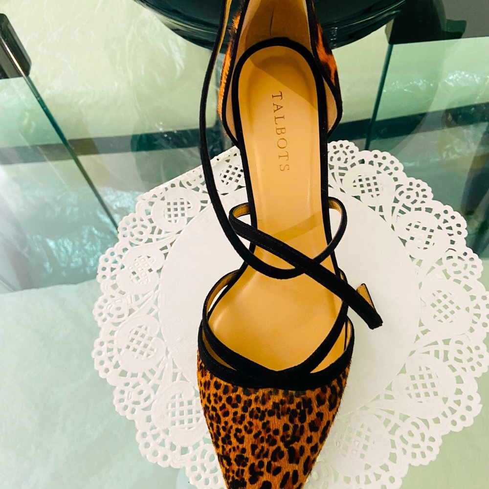 NIB Talbots Leopard mix size 10 1/2 - originally $169. 3 inch heal classic shoe